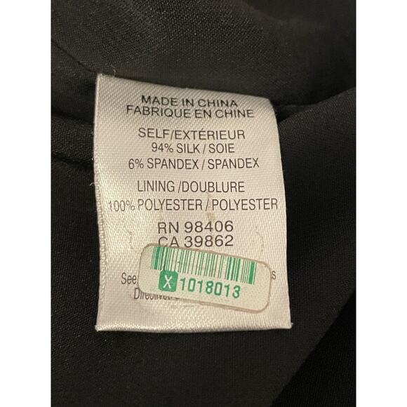 Theory Charlaine Pleat-Neck Shift Dress Women Size 4 Silk Sleeveless Navy Blue - Picture 8 of 9